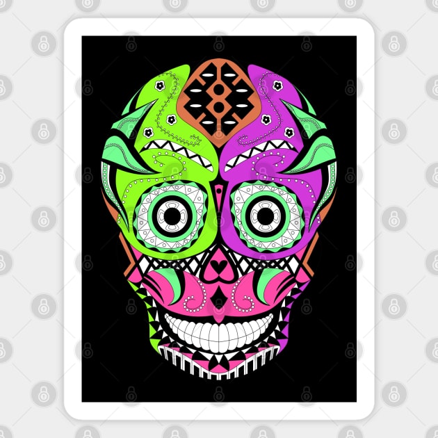 nerd sugar skull ecopop Magnet by jorge_lebeau